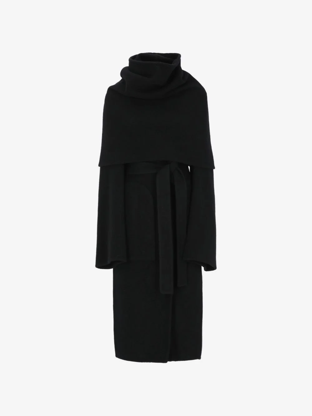 belted hooded coat - 1