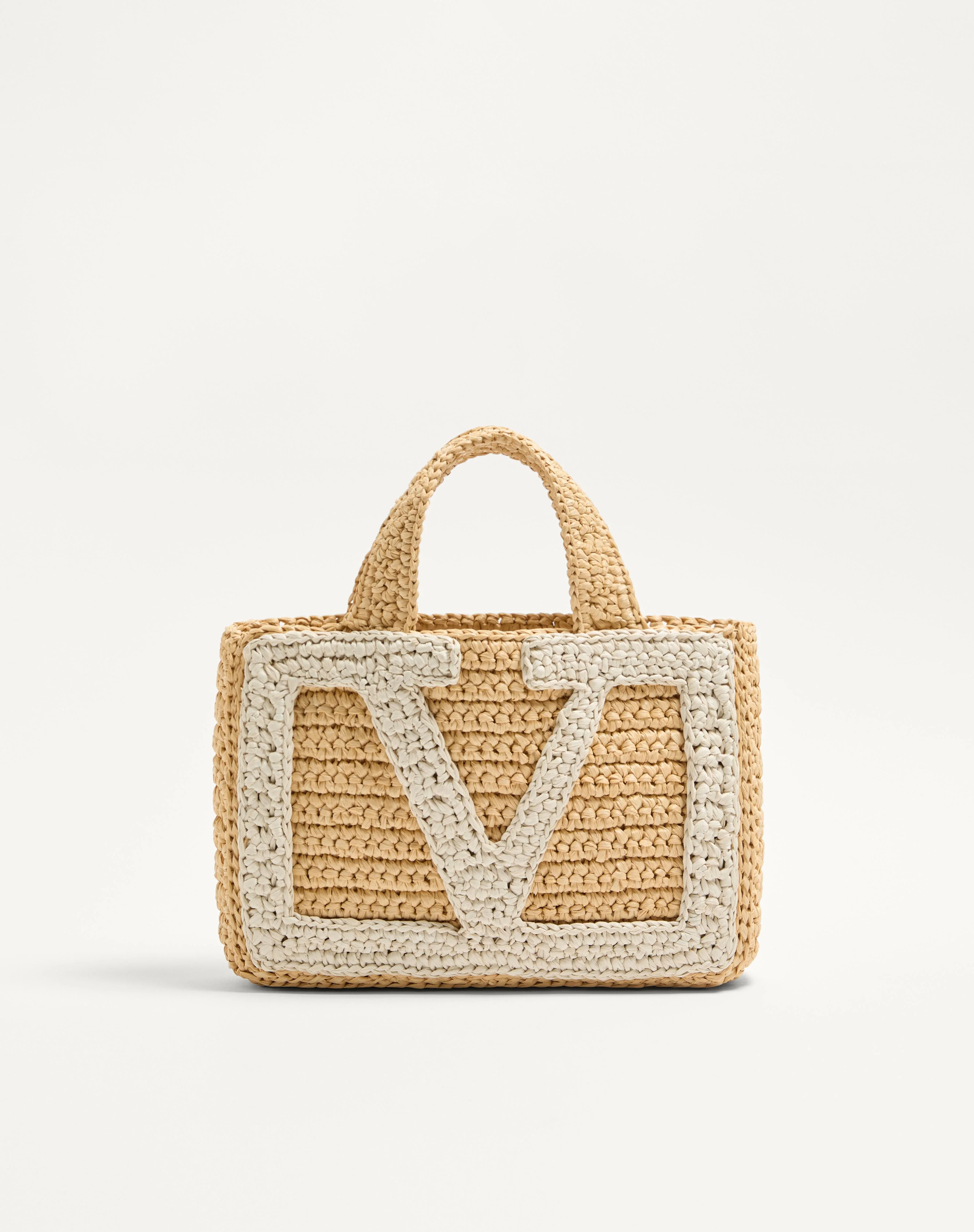 VALENTINO GARAVANI VIVA SUPERSTAR SMALL SHOPPING BAG IN RAFFIA - 1