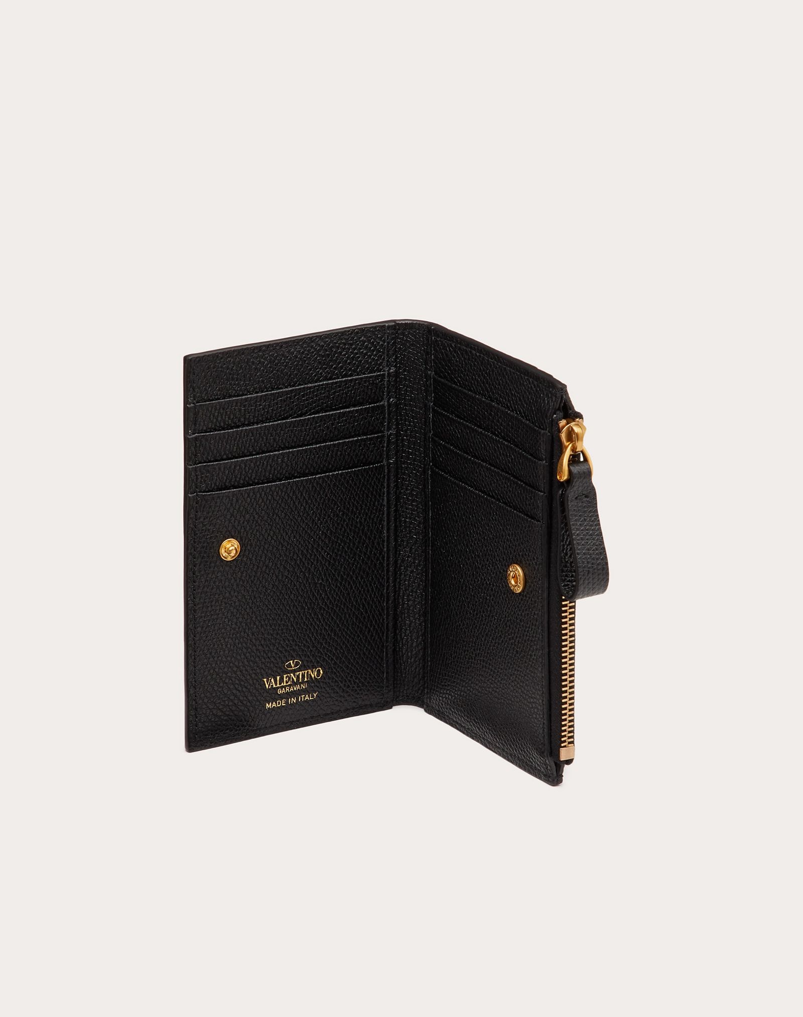 VLOGO SIGNATURE GRAINY CALFSKIN CARDHOLDER WTH ZIPPER - 5