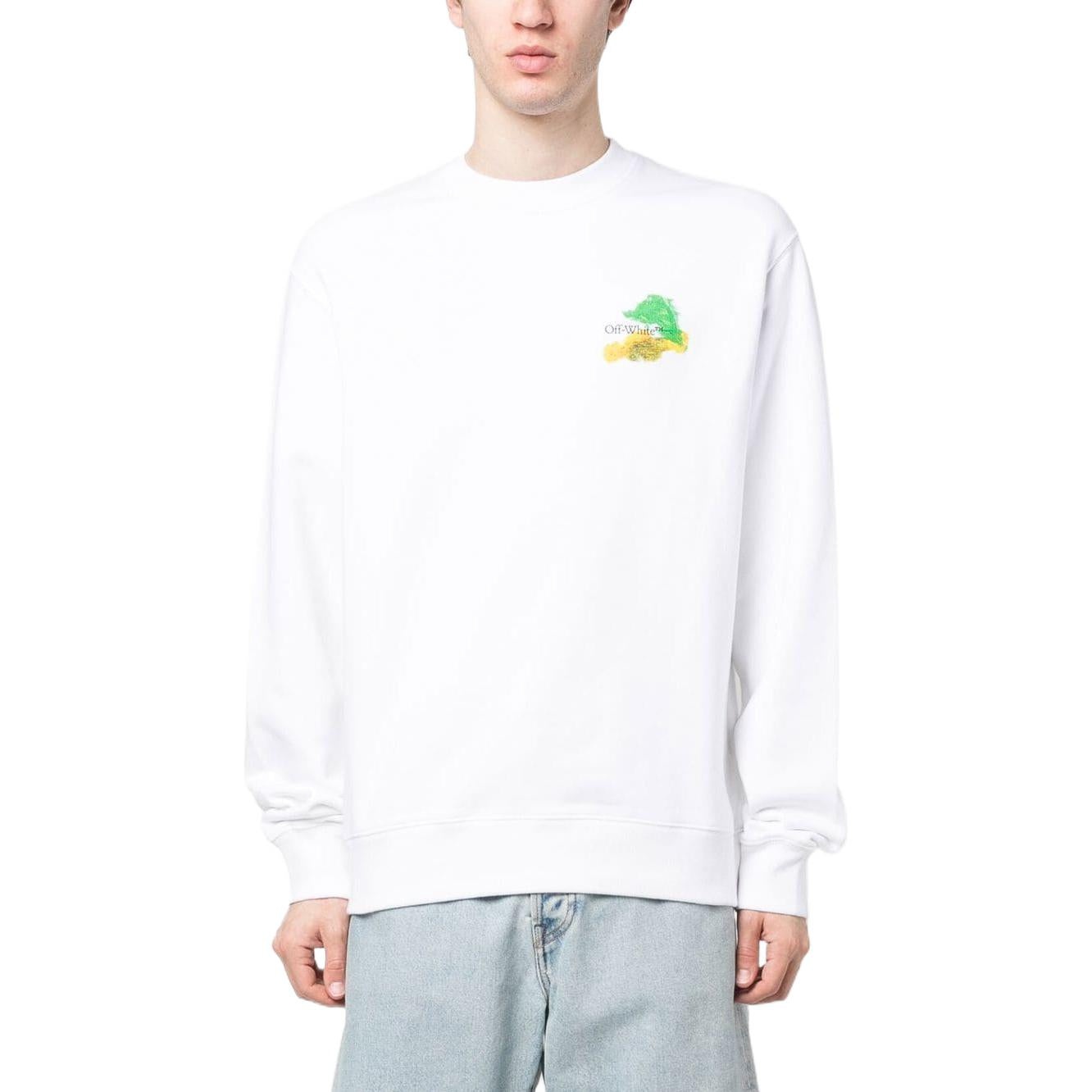 Off-White Brush Arrow Slim Crew Neck Sweatshirt 'White' OMBA057S23FLE0010184 - 2