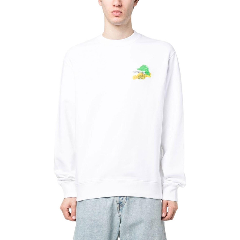 Off-White Off-White Brush Arrow Slim Crew Neck Sweatshirt 'White' OMBA057S23FLE0010184 outlook
