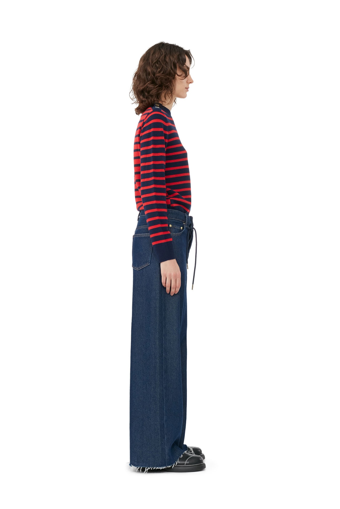 HEAVY DENIM WIDE DRAWSTRING JEANS - 4