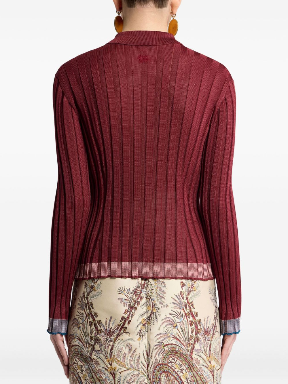 ribbed polo top - 4