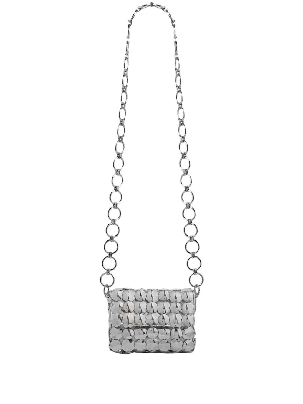 metallic silver shoulder bag - 1