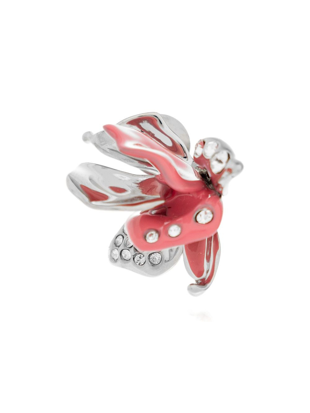flower-motif crystal-embellished earrings - 4