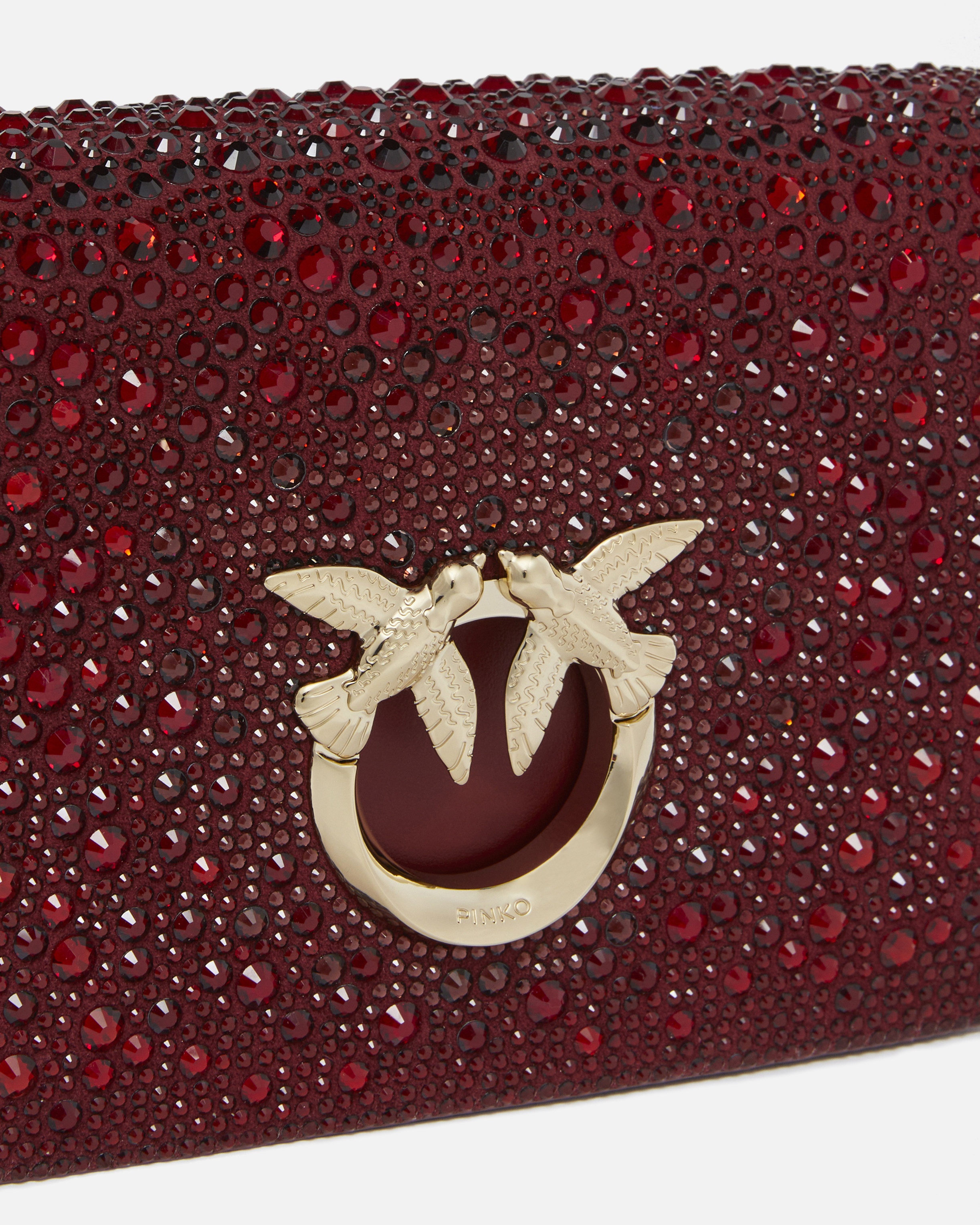 PINKO GALLERIA FULL-RHINESTONE MINI LOVE BAG CLICK - 3