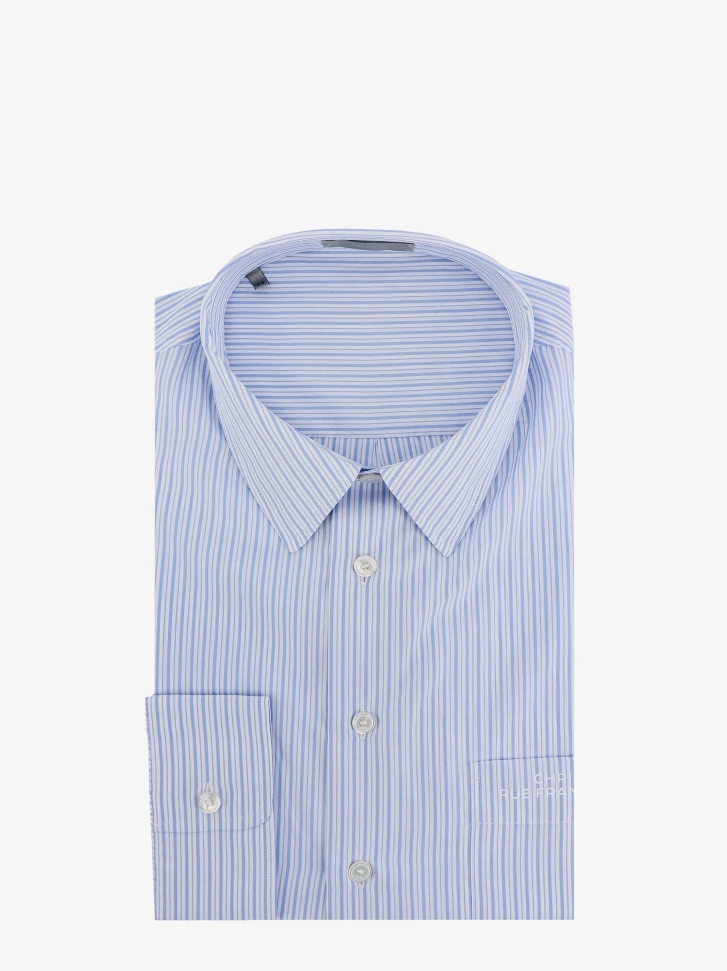 Cotton shirt with striped motif - 1