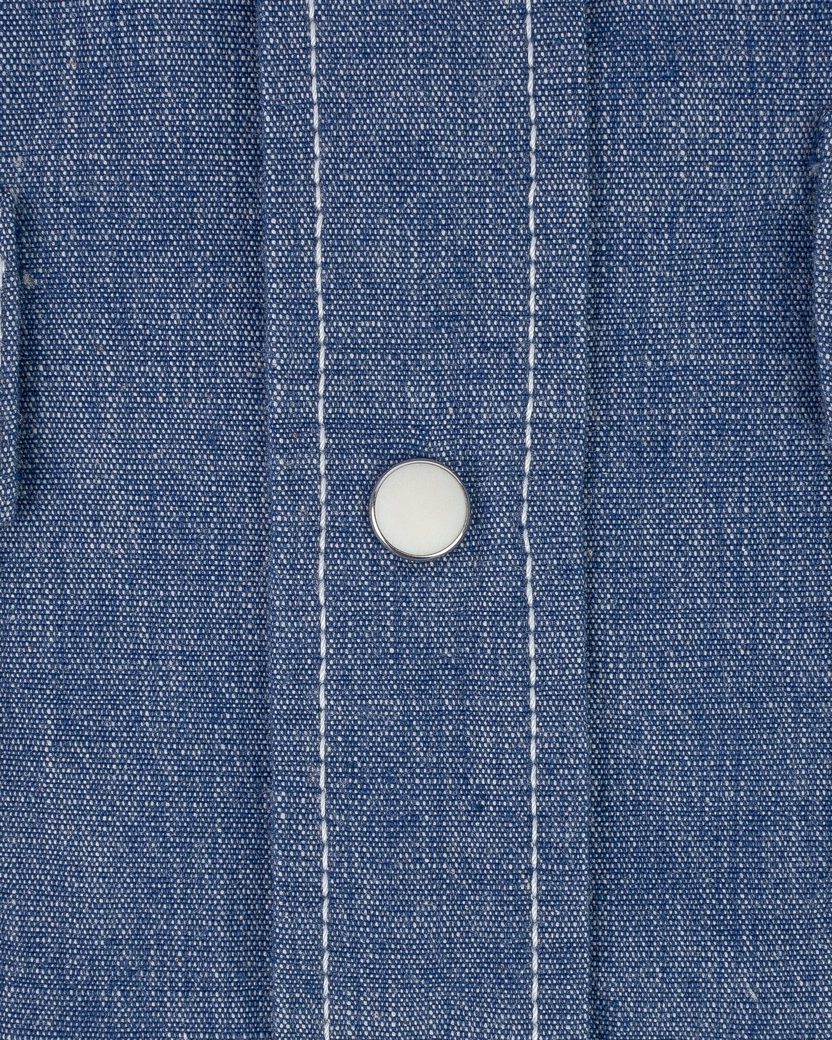 IHSH-13-BLU 10oz Selvedge Chambray Single Yoke Western Shirt - Blue - 16