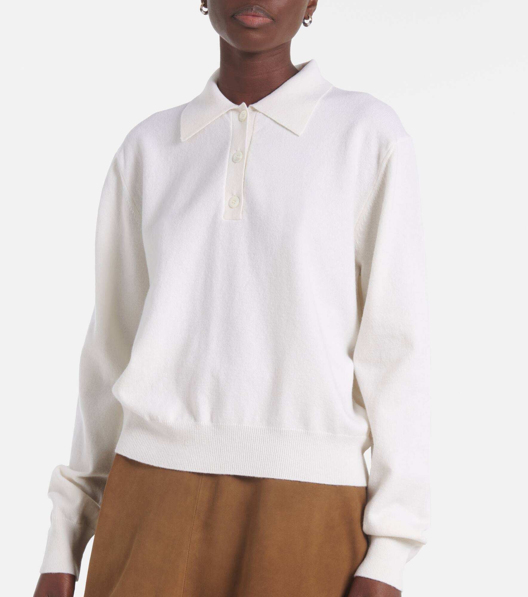 Wool and cashmere polo sweater - 6