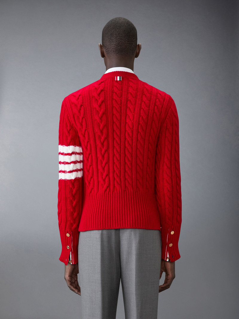 Thom Browne Classic Cashmere Cable V-neck Cardigan outlook