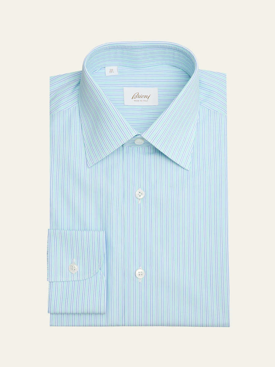 Men's Cotton Multi-Stripe Dress Shirt - 1