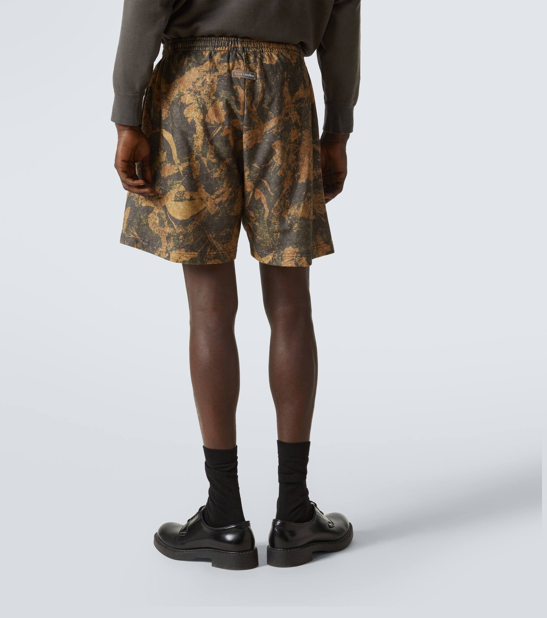 Camouflage cotton fleece shorts - 4
