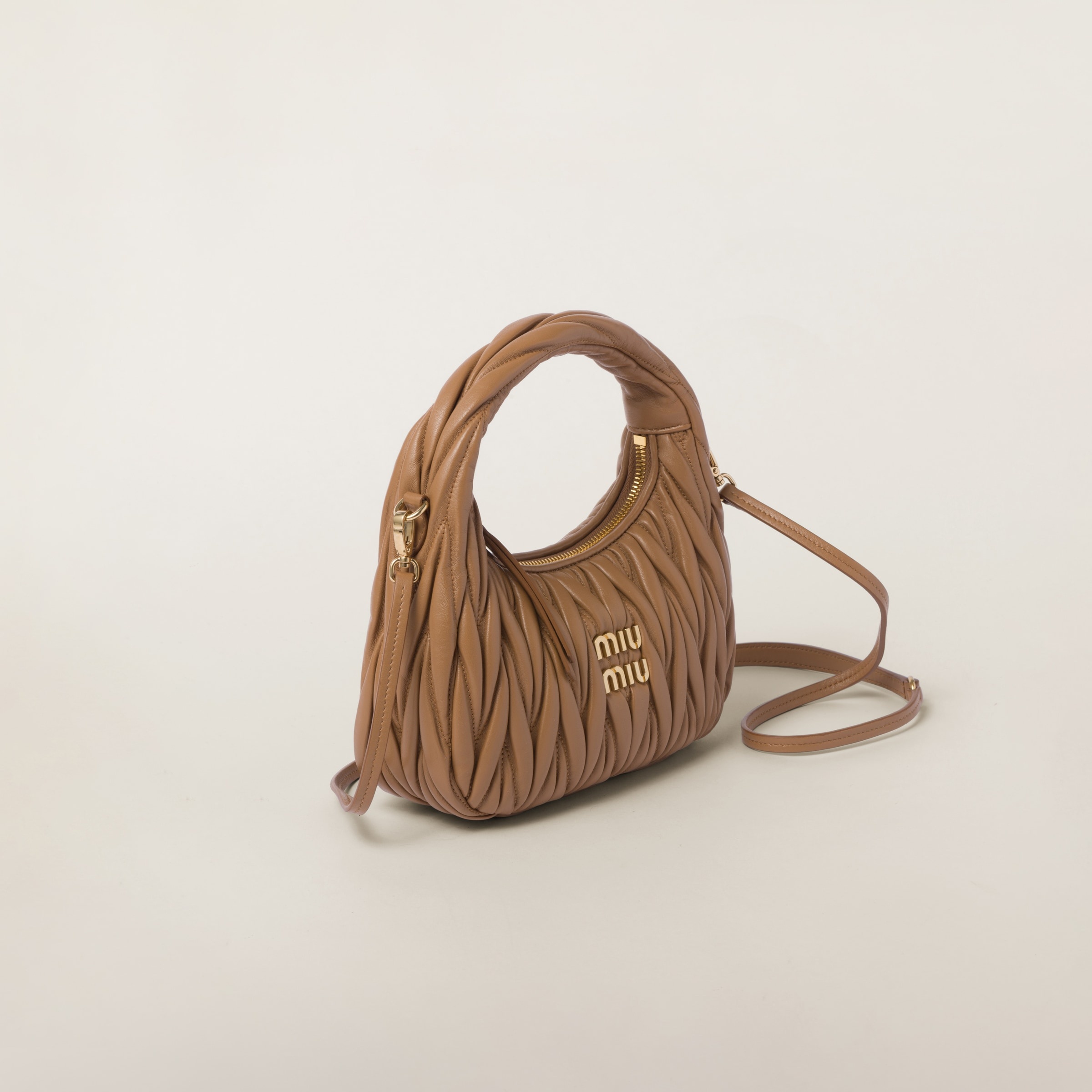 Wander matelassé nappa leather hobo bag - 3