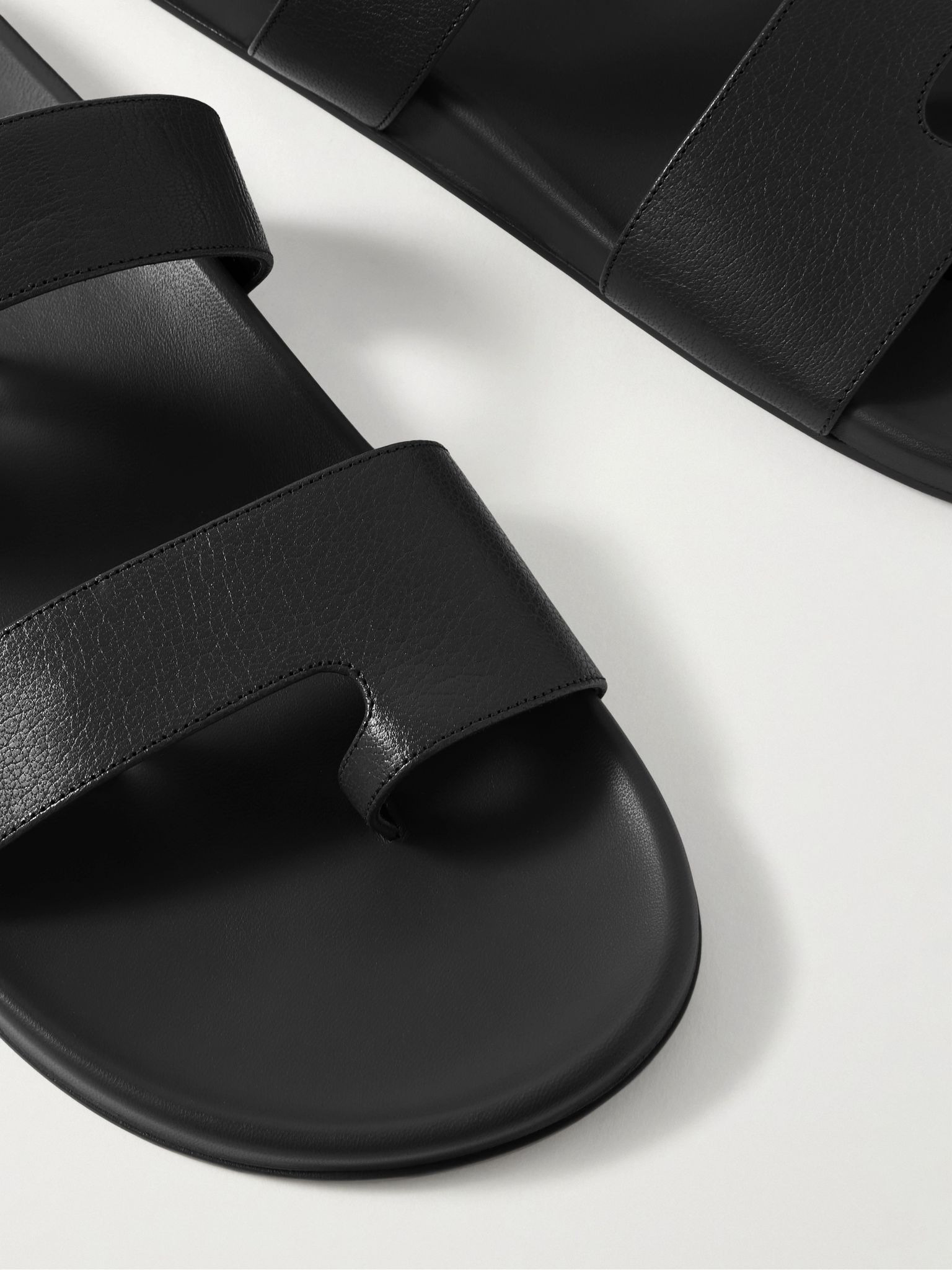 Hugh Full-Grain Leather Sandals Black - 4