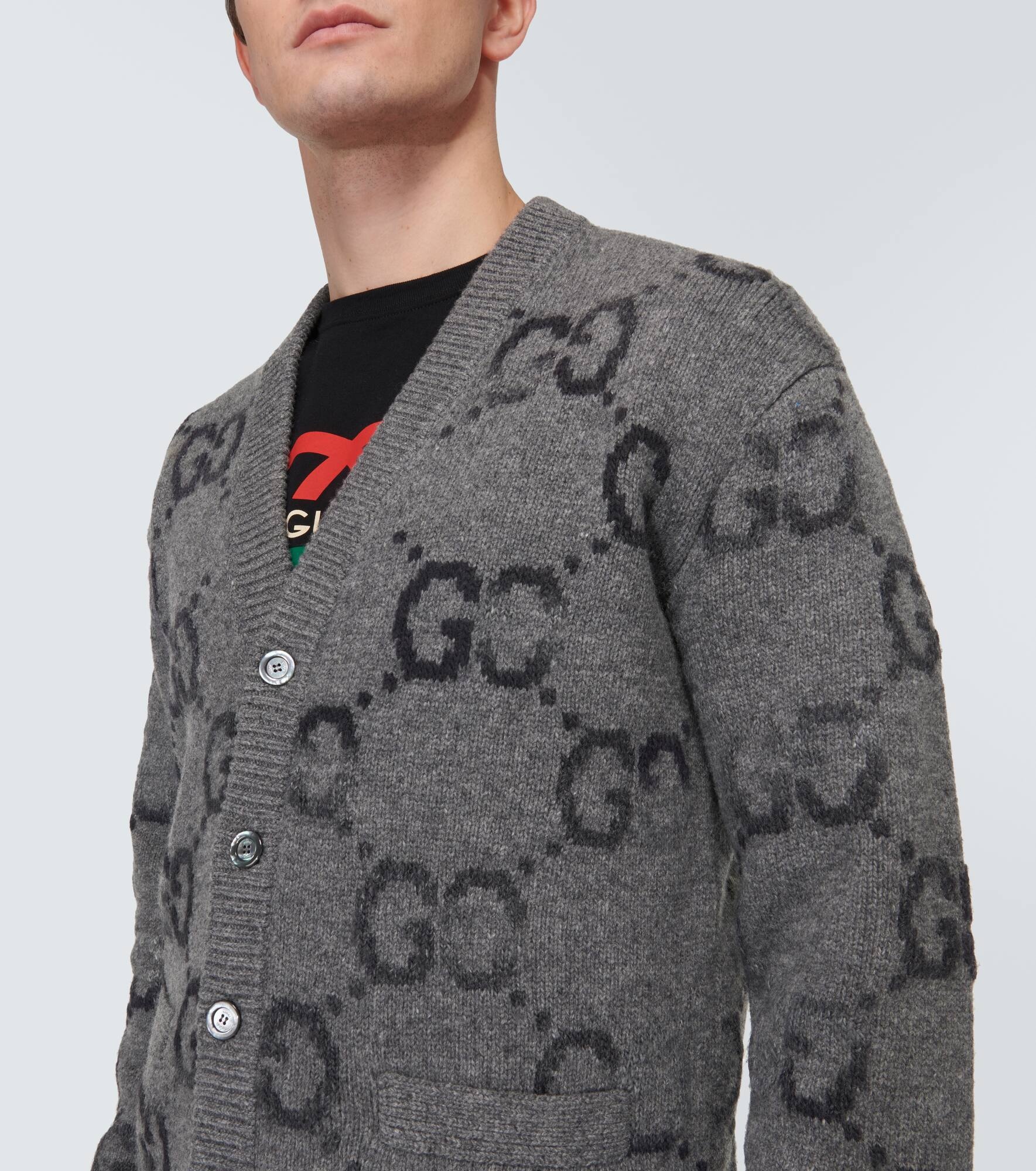 Jumbo GG intarsia wool-blend cardigan - 5