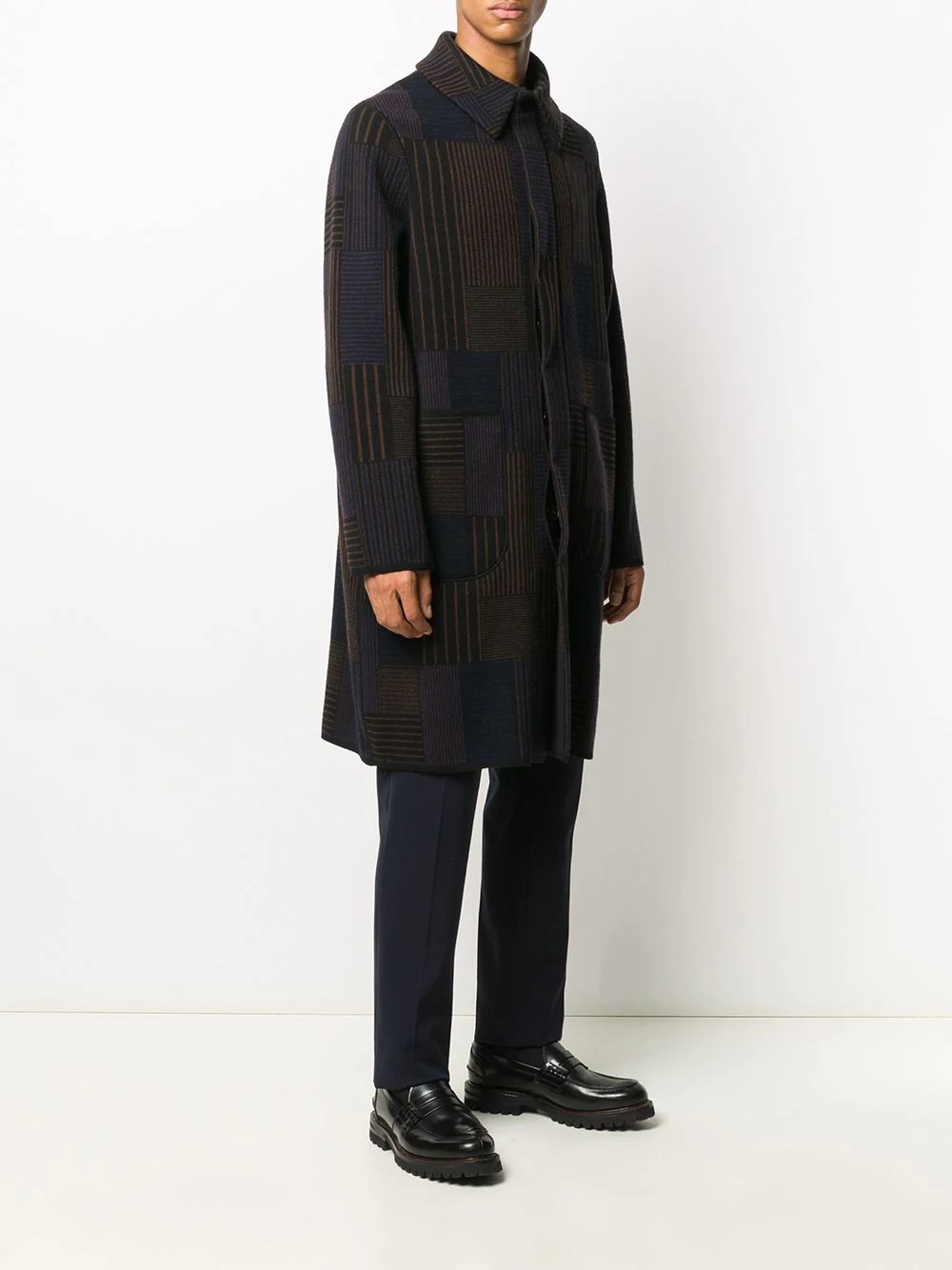 striped pattern coat - 3