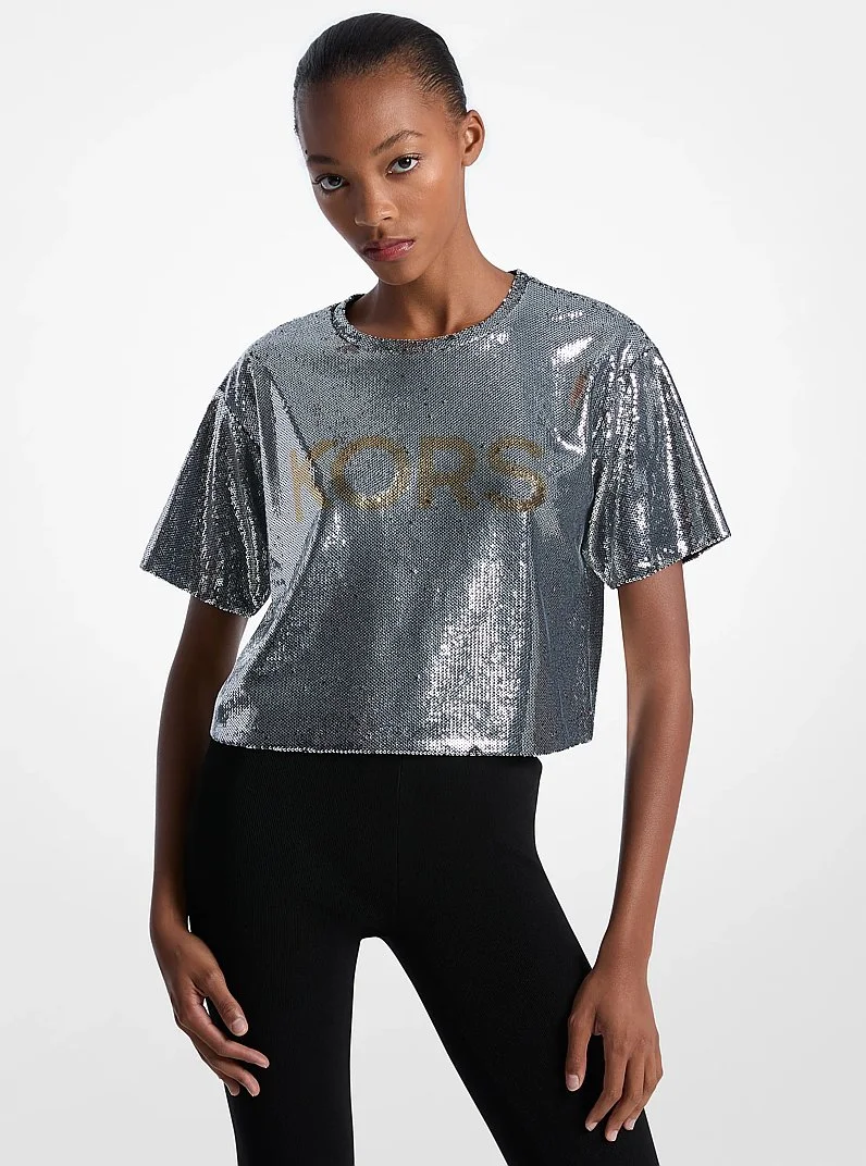 KORS Sequined Boxy T-Shirt - 1