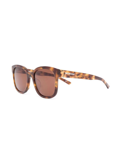 BALENCIAGA square-frame logo-print sunglasses outlook