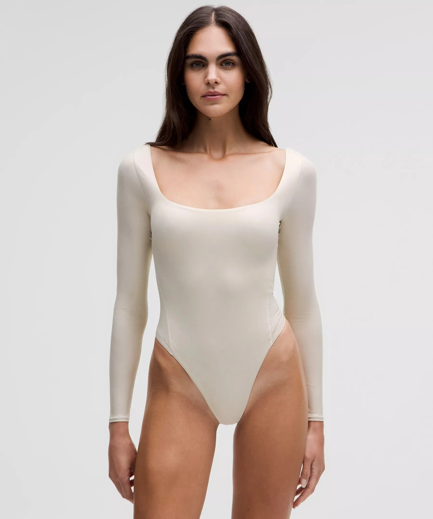 Wundermost Ultra-Soft Nulu Square-Neck Long-Sleeve Bodysuit *Shine - 1