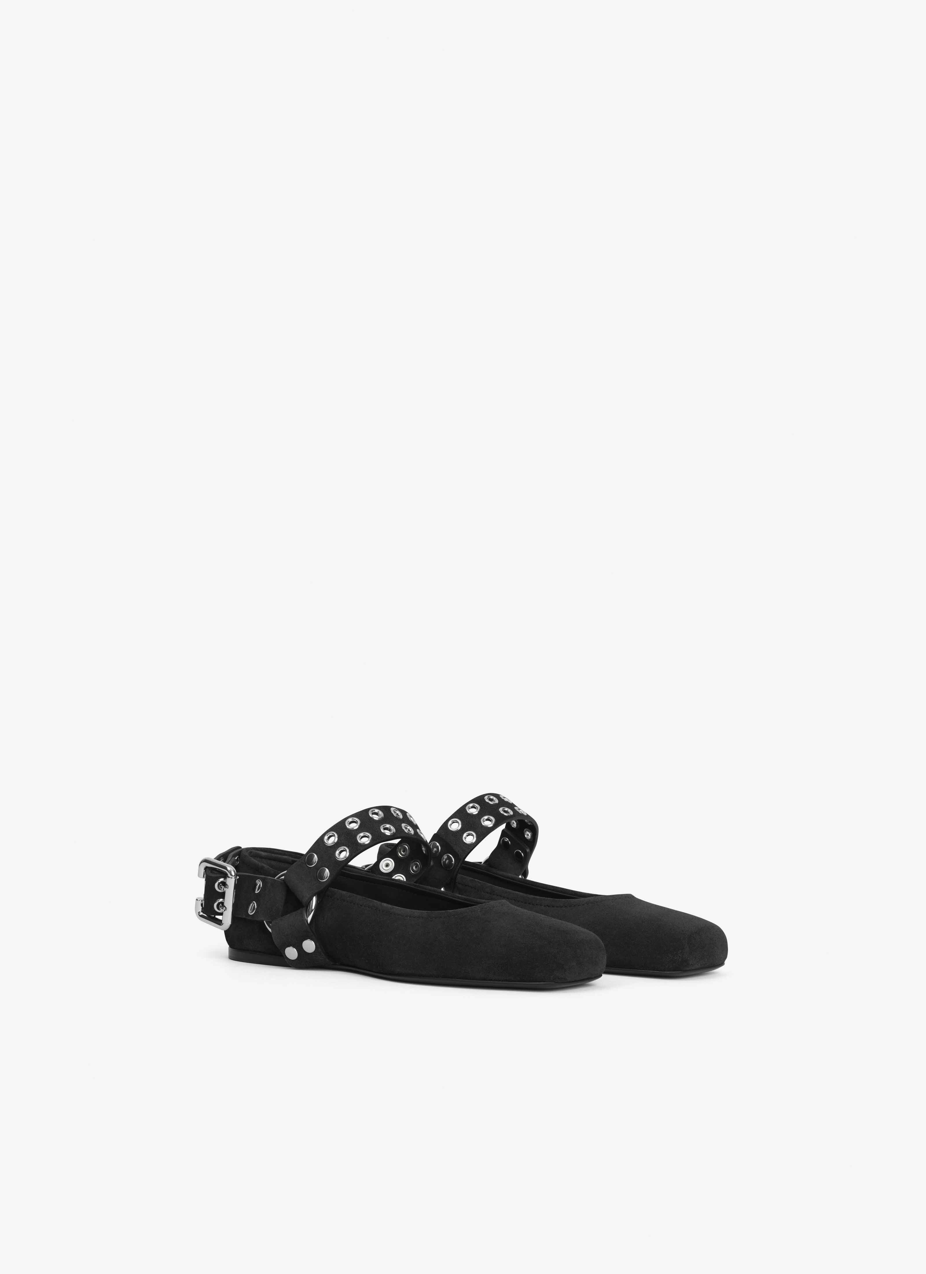 BIKER BALLET FLATS IN SUEDE - 2