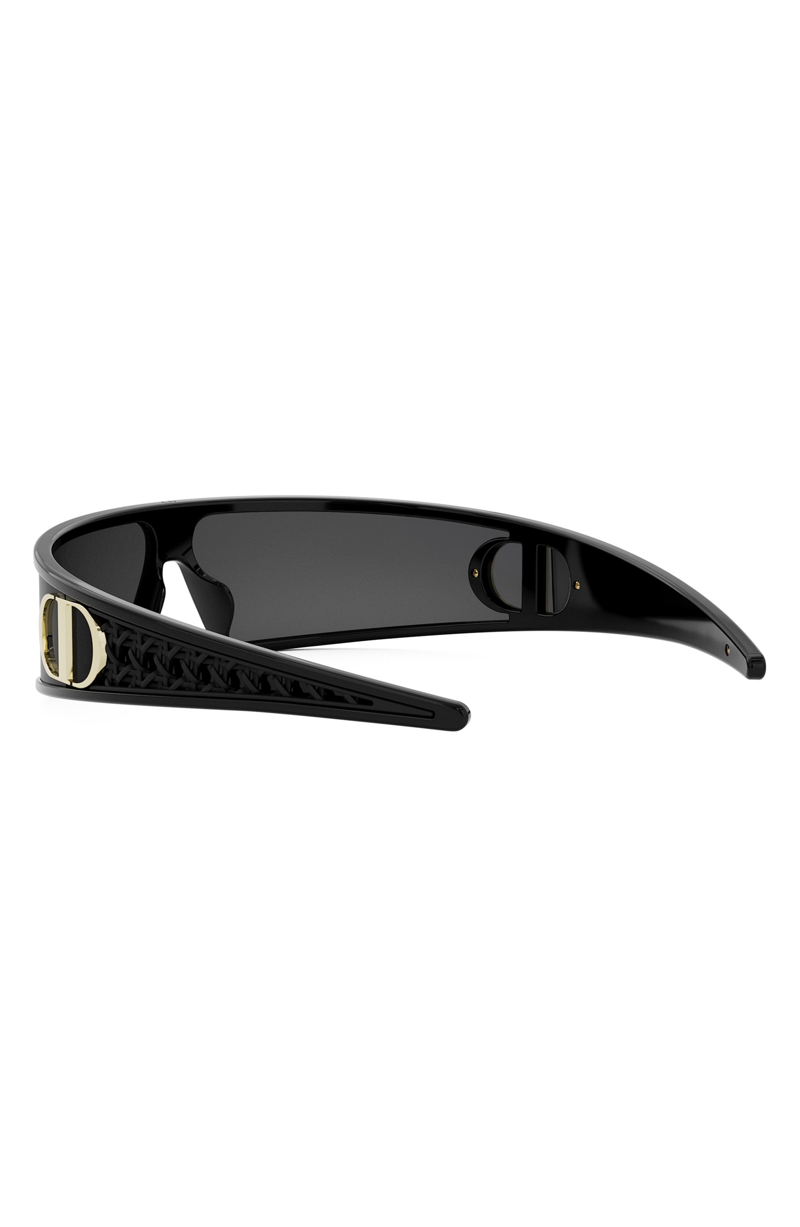 VeryDior M1U 91mm Mask Sunglasses in Shiny Black /Smoke at Nordstrom - 5