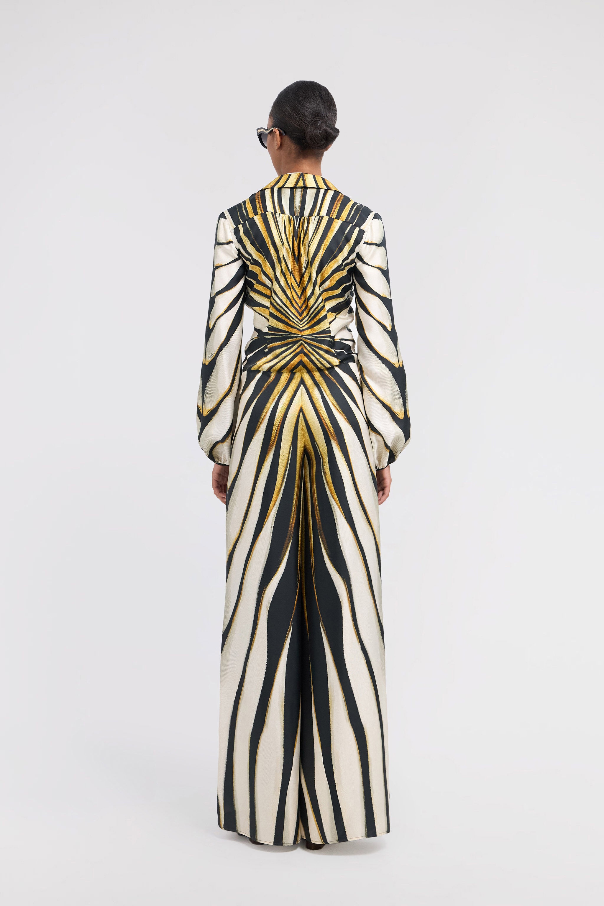 Ray Of Gold Print Silk Jumpsuit - 4