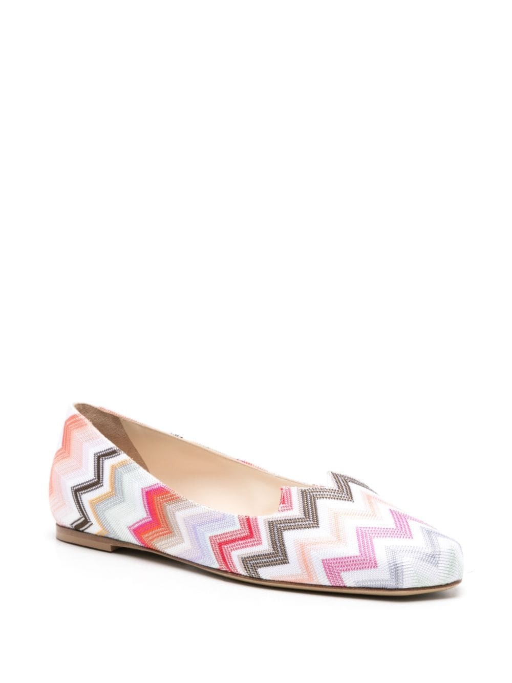 zigzag-woven ballerina shoes - 2