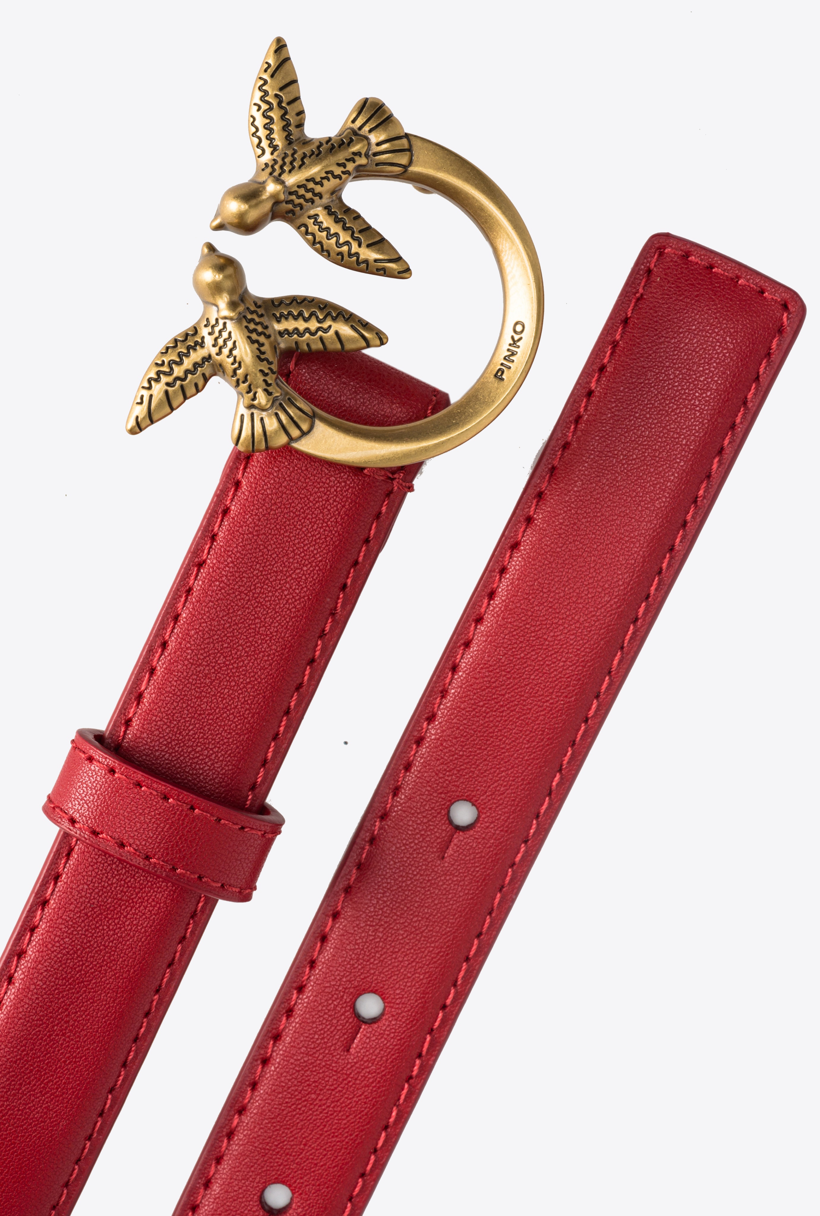 LOVE BIRDS THIN LEATHER BELT 2CM - 3