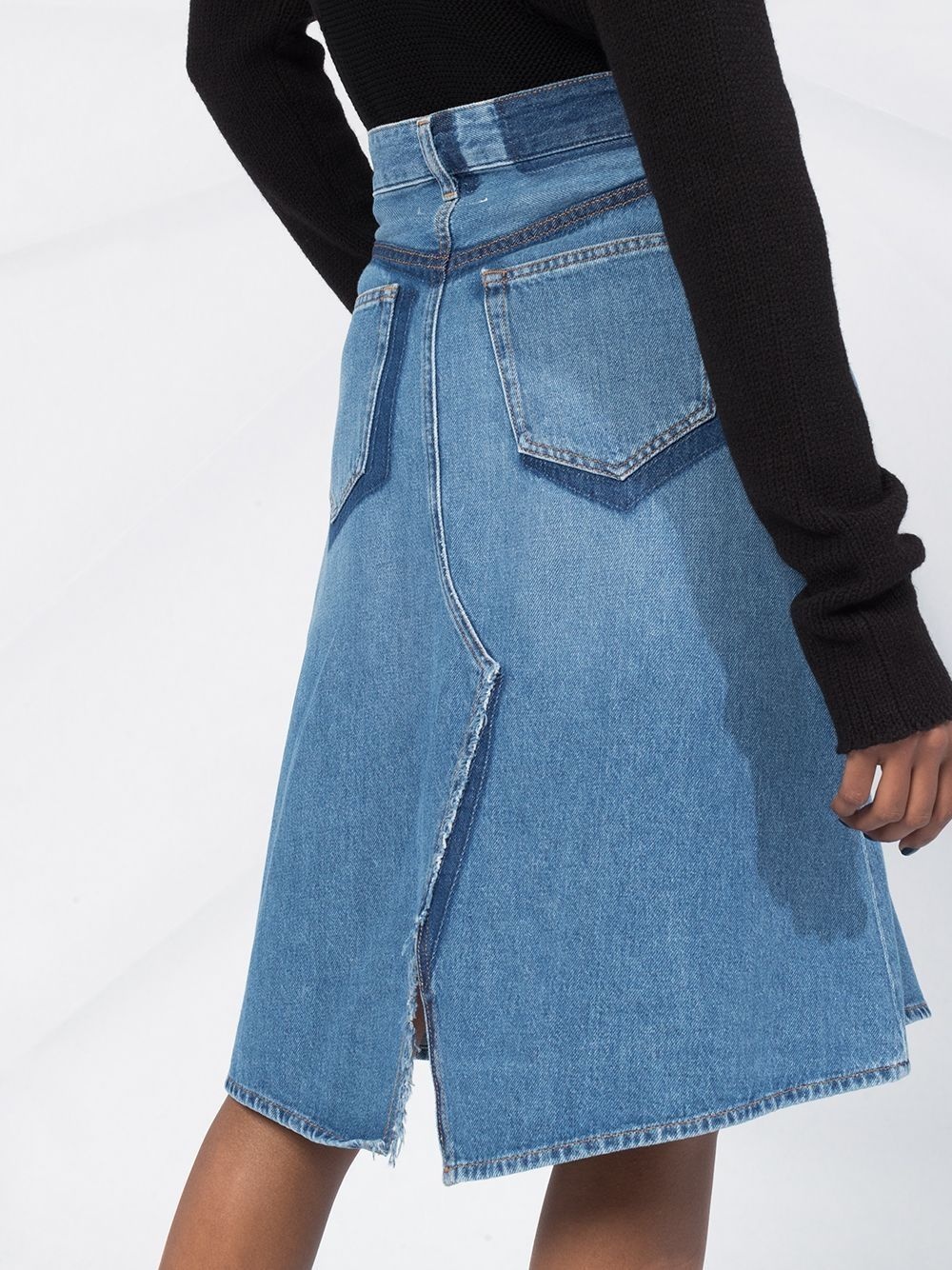 A-line denim midi skirt - 5