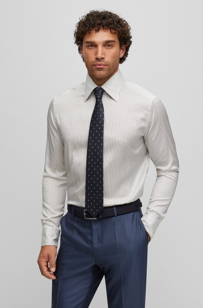 BOSS SILK-JACQUARD TIE WITH DETAILED PATTERN outlook