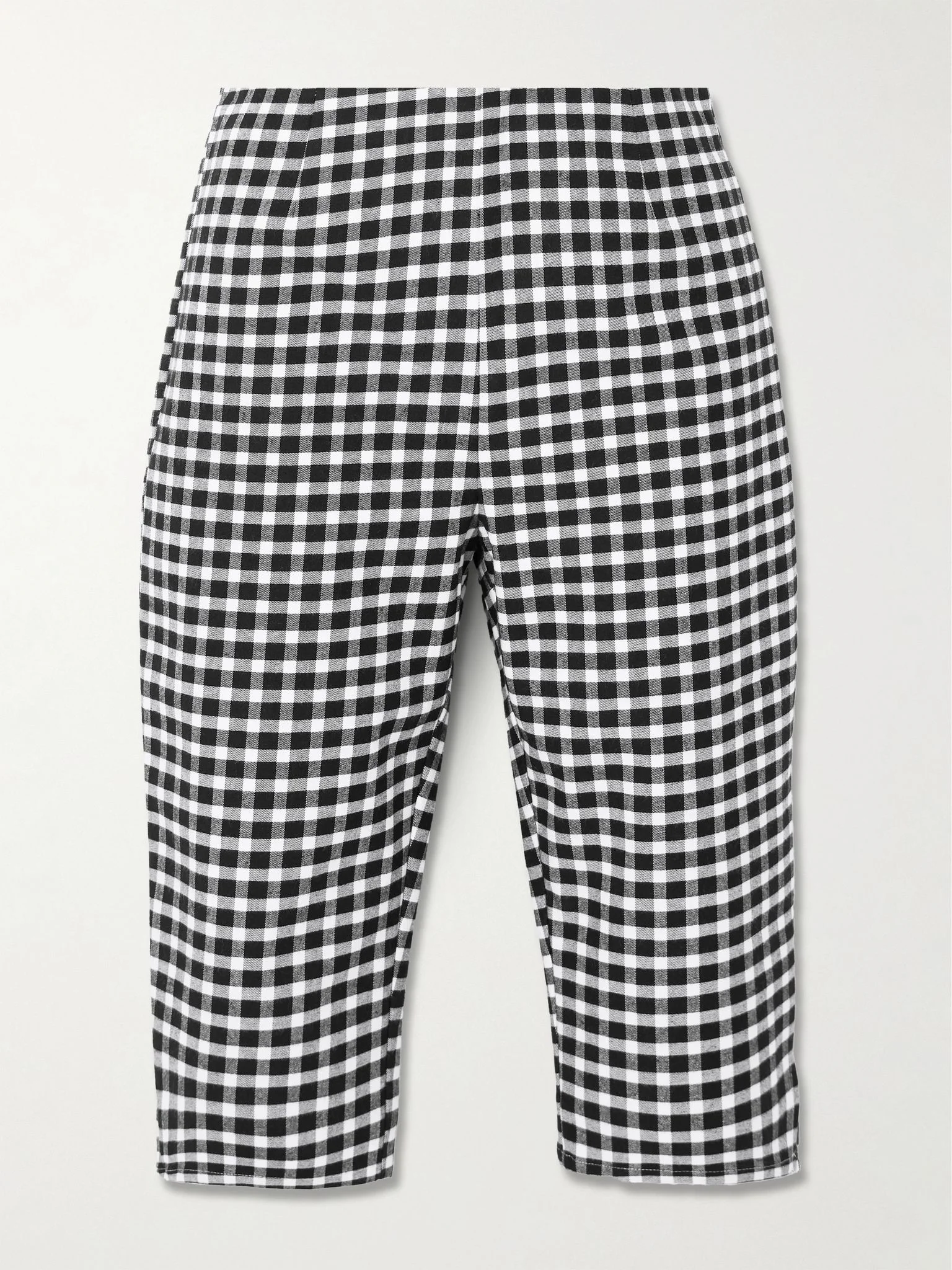 Chiara cropped checked cotton-blend capri pants Black - 1