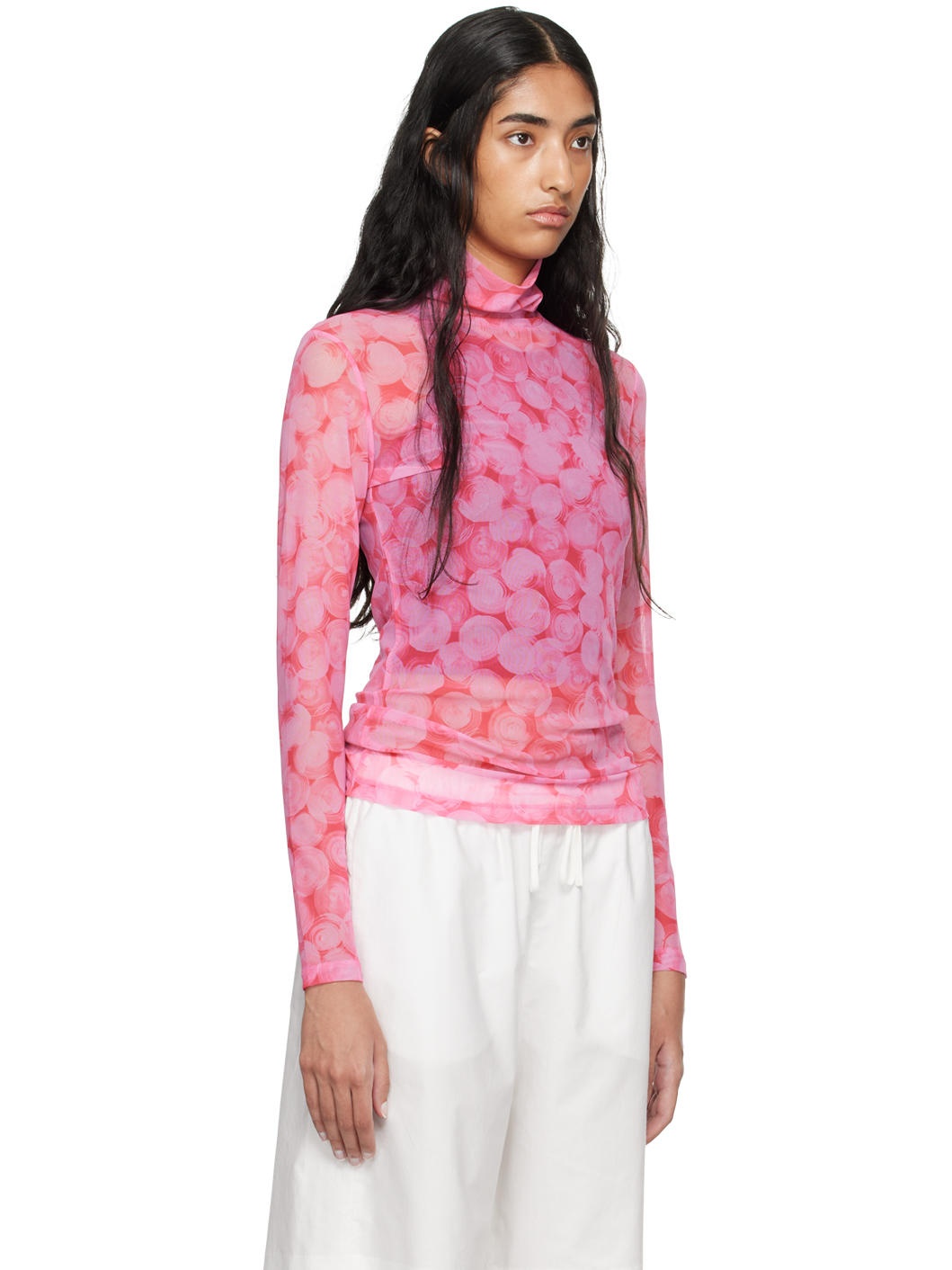 Pink Pattern Turtleneck - 2