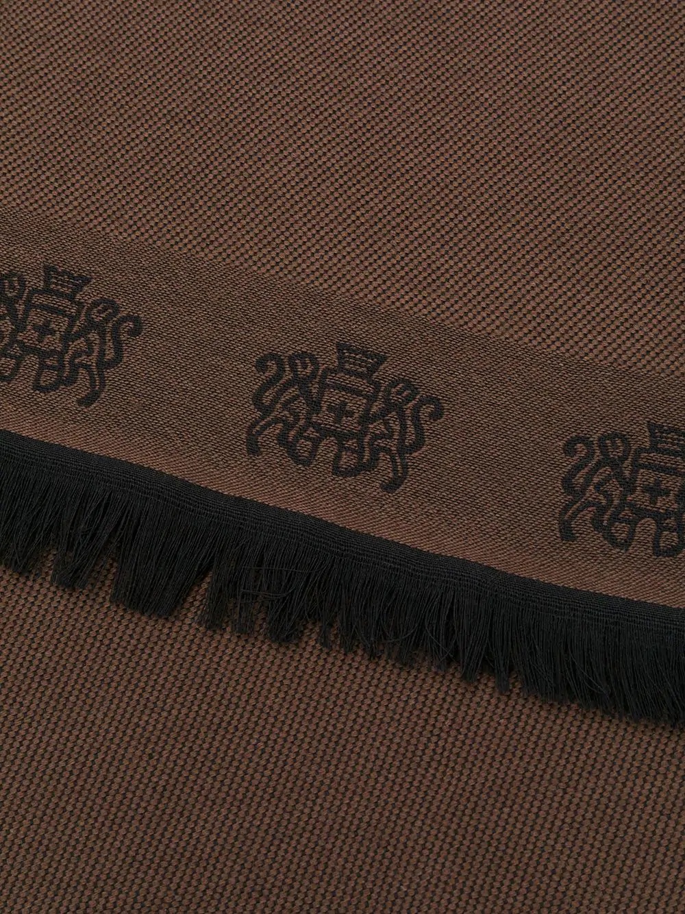 embroidered logo motif scarf - 3