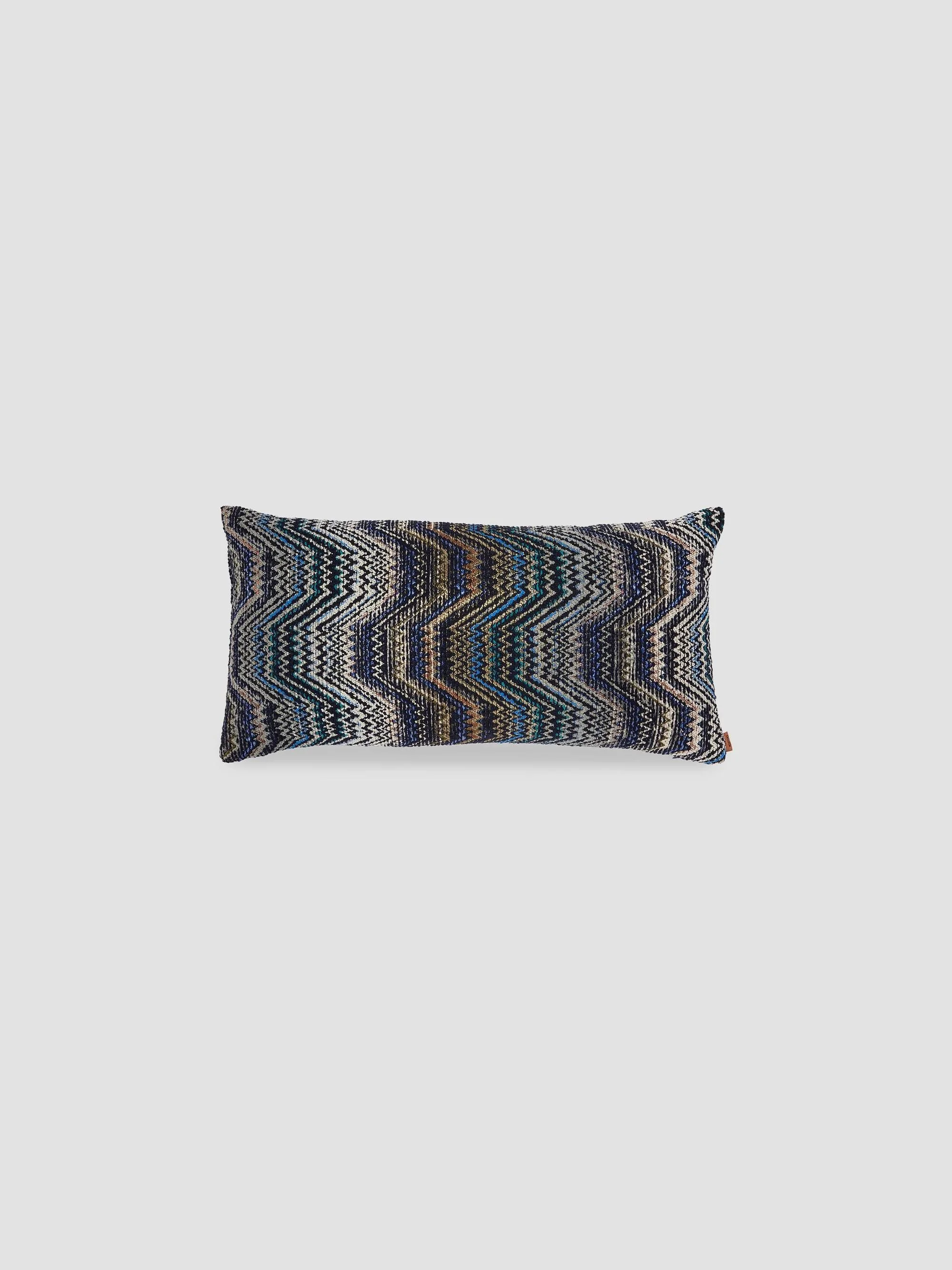 Amalfi Chevron-Striped Cushion - Blue Multicolor - 1