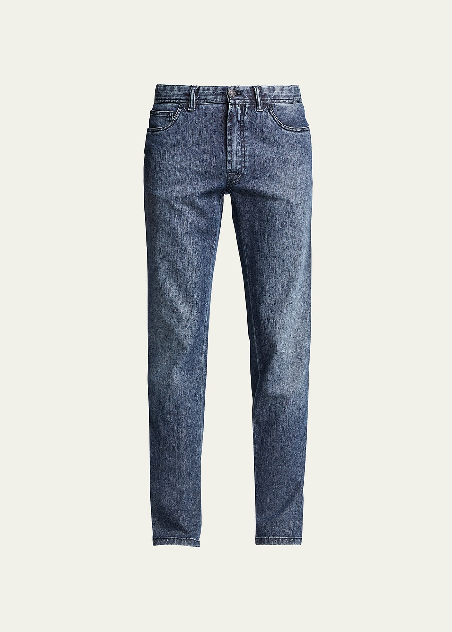 Dark-Wash Stretch-Denim Jeans - 1