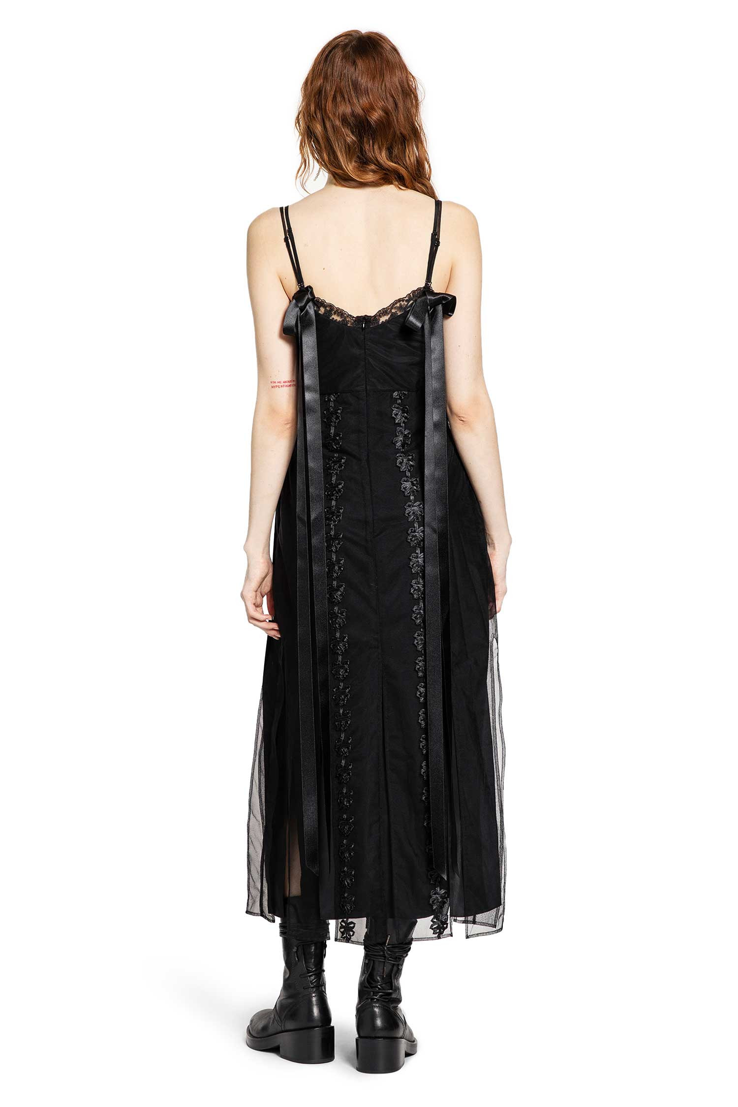 Layered Ribbon Daisy Chain Multi Slit Dress - 3