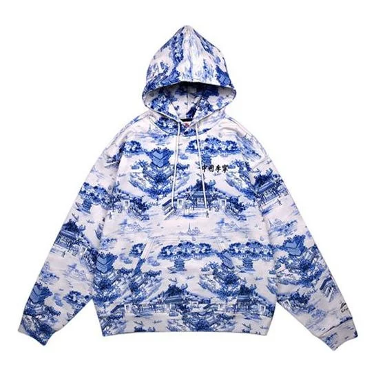 Li-Ning Full Print Loose Pullover Hoodie 'Blue' AWDQ253-1 - 1