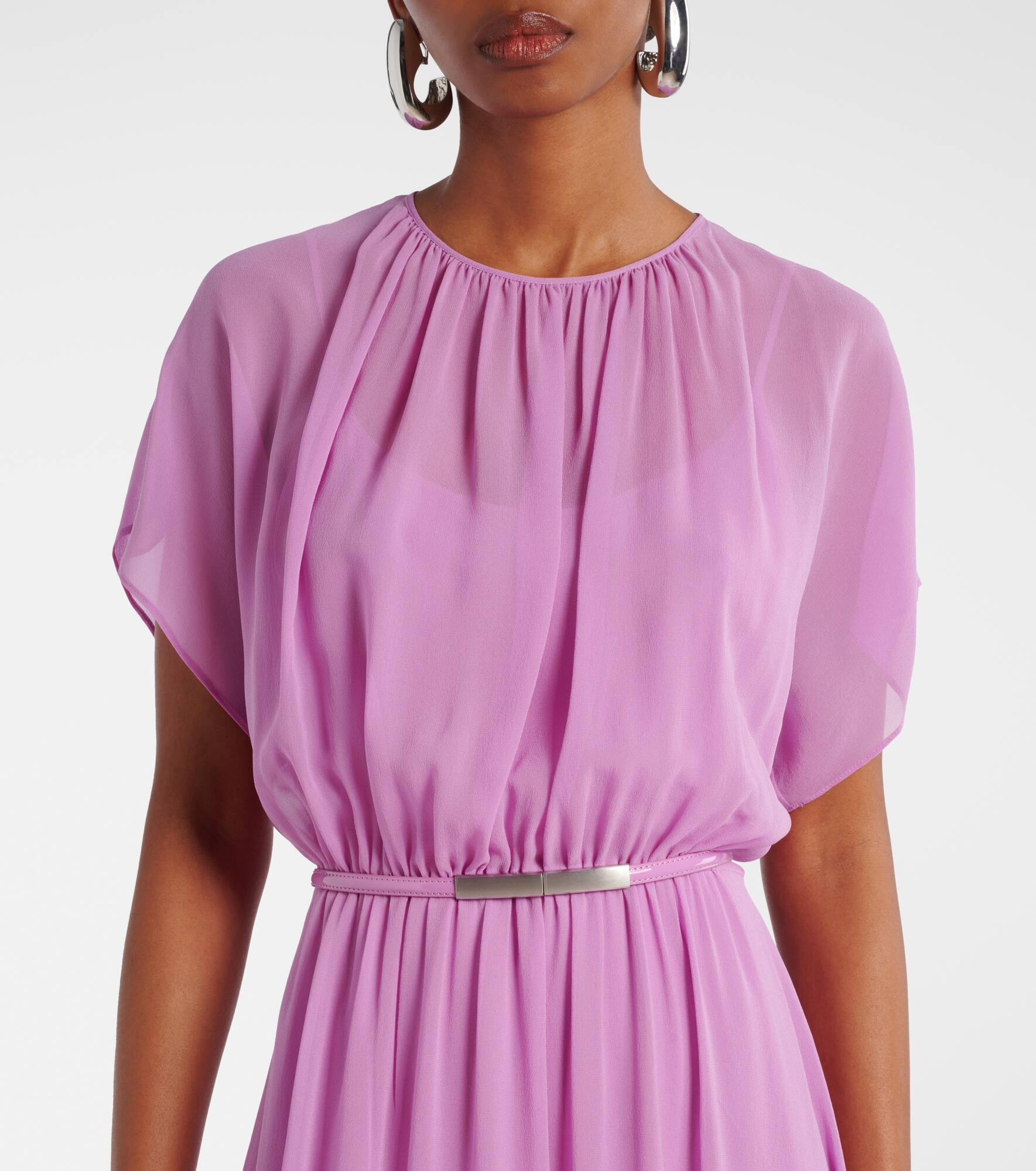 Pineta silk georgette maxi dress - 4
