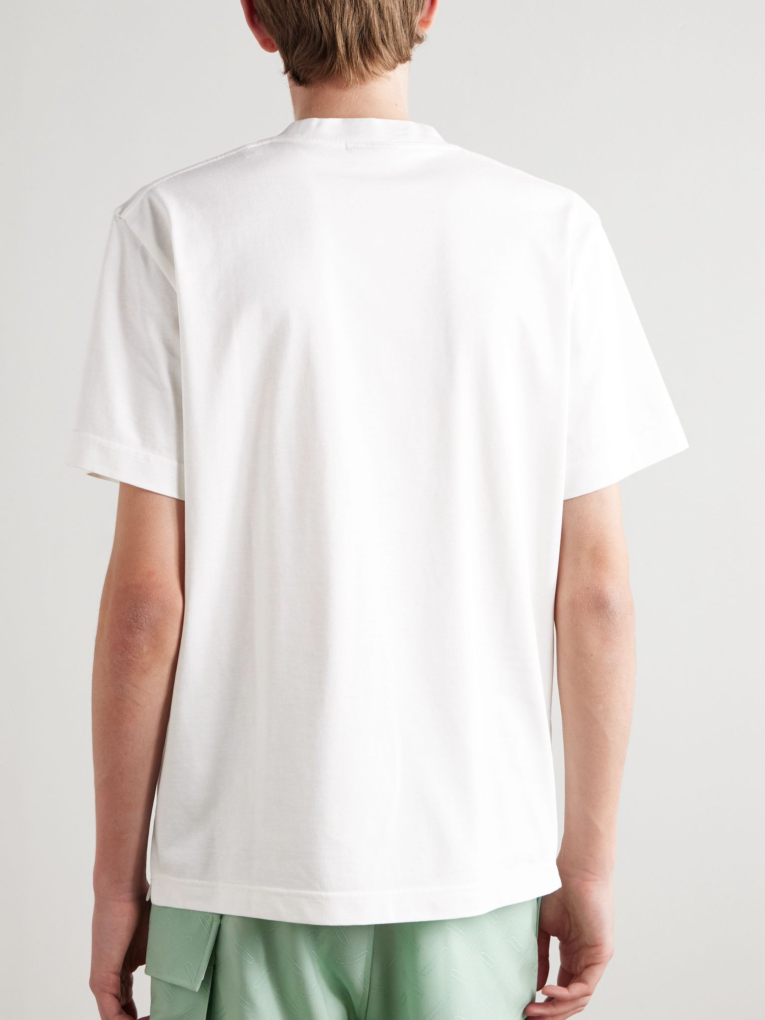 Printed Cotton-Jersey T-Shirt White - 3
