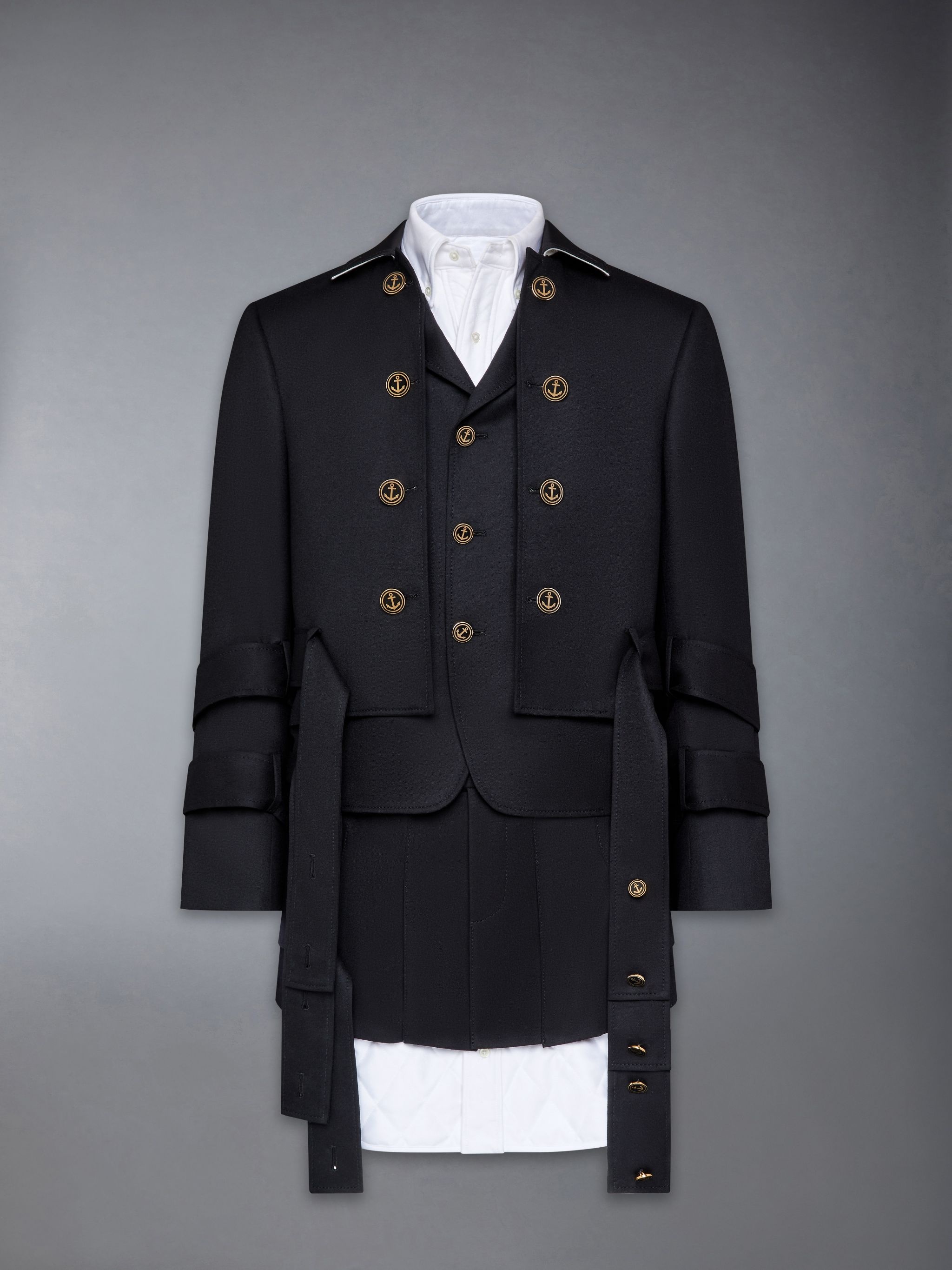 Thom Browne Wool Flannel All in One Modular Bal Collar