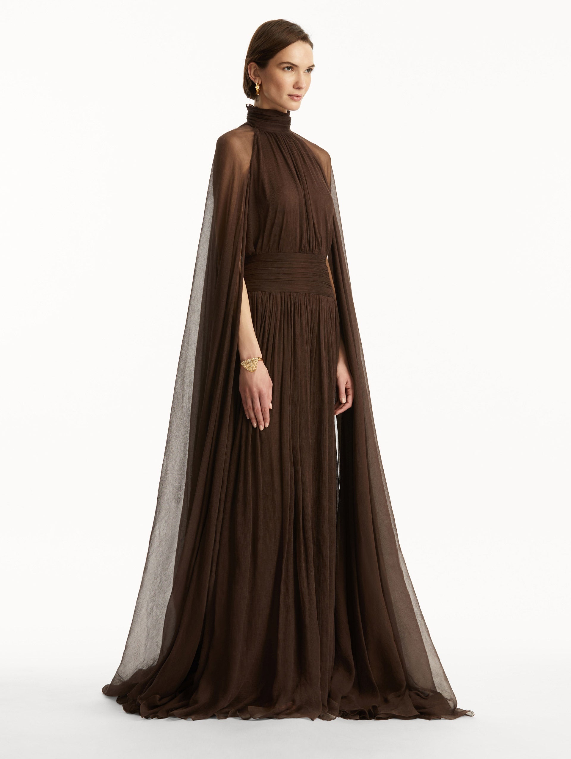 BUTTERFLY-DETAILED CHIFFON CAFTAN - 4