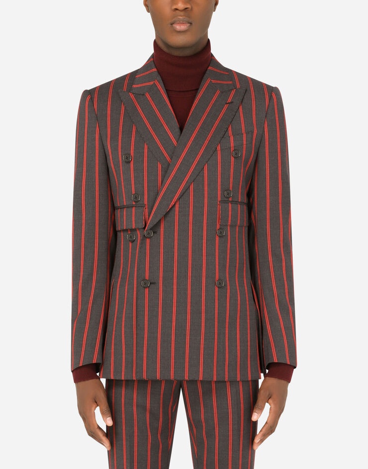 Double-breasted pinstripe wool Sicilia-fit suit - 4