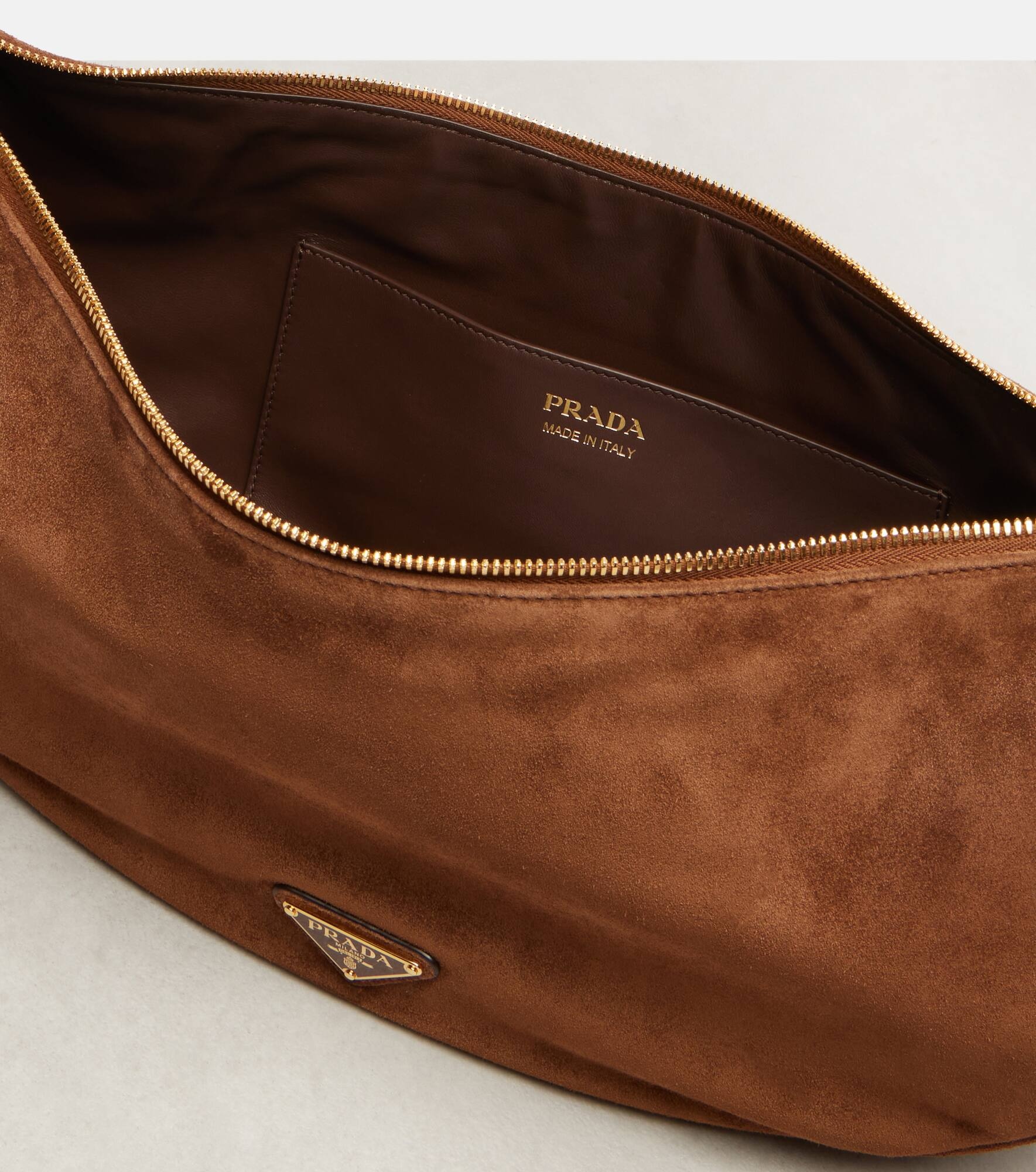 Prada Demi-Lune Large suede shoulder bag - 3