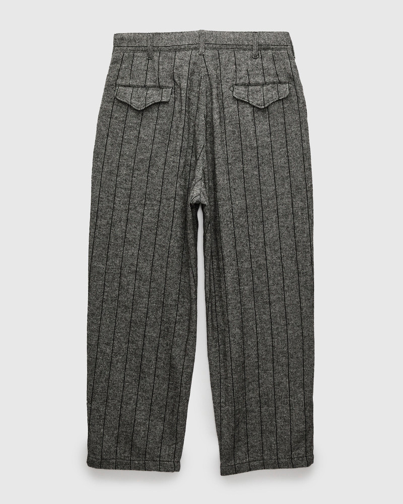 Engineered Garments Officer Pants in Dark Grey Wool Striped HB outlook