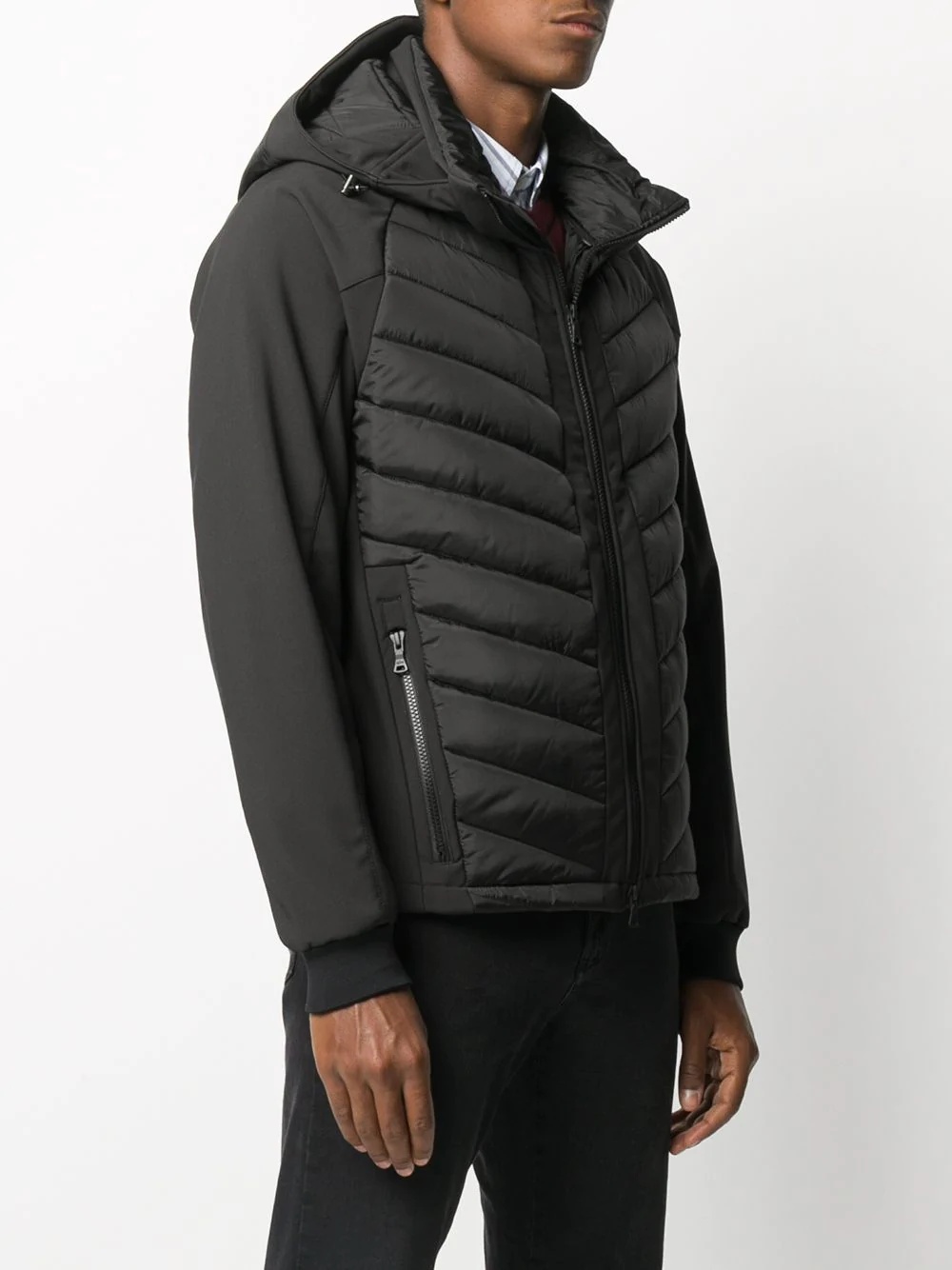 zipped quilted jacket - 3