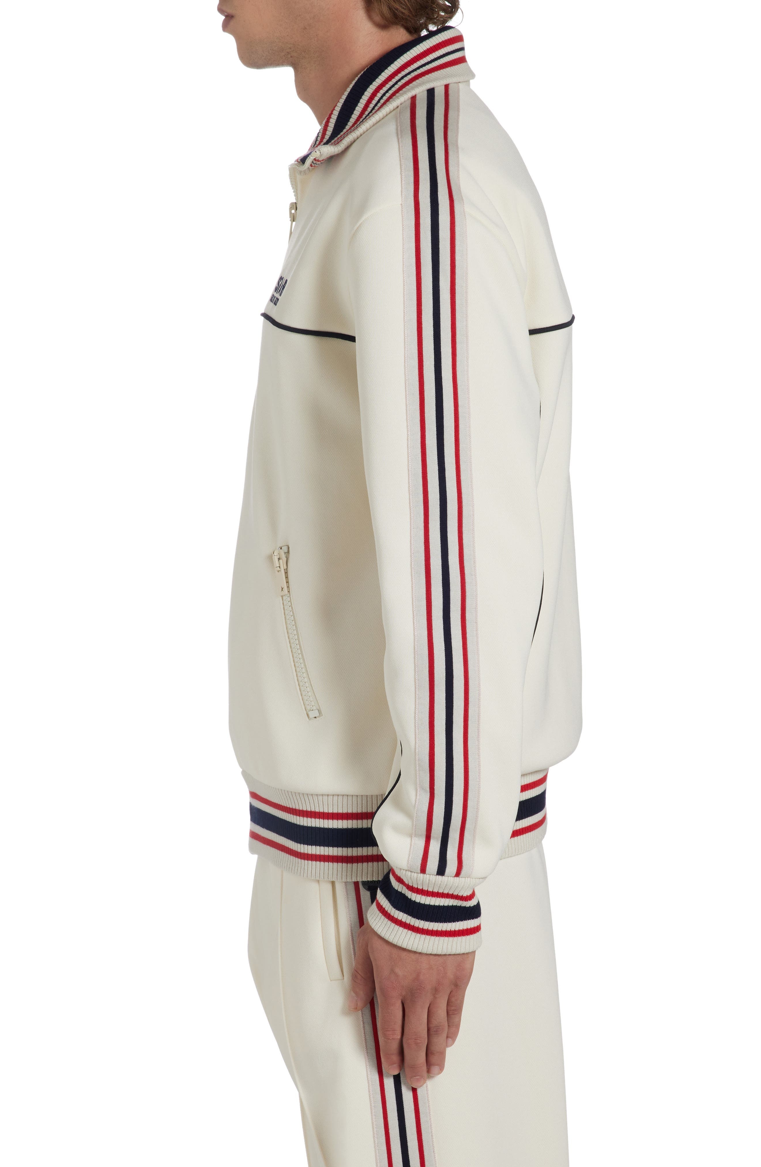 Golden Goose Star Logo Track Jacket in Papyrus/Dark Blue at Nordstrom - 4