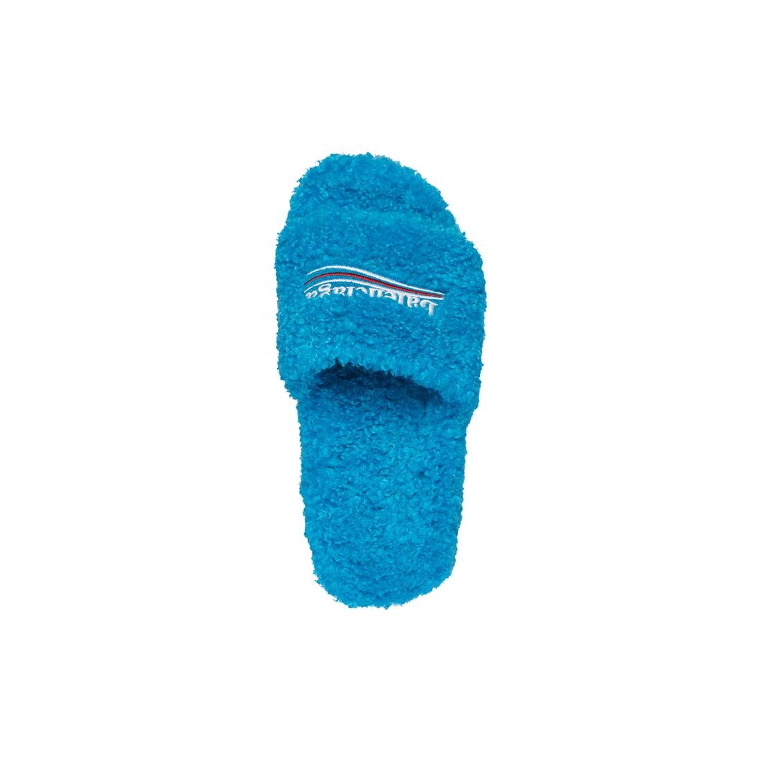 Men's Furry Slide Sandal in Blue - 6