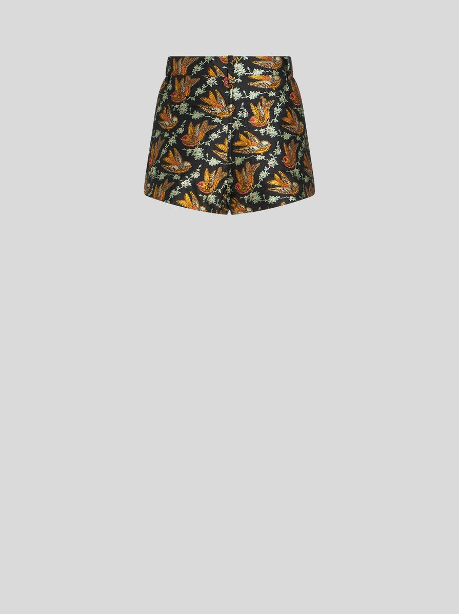 JACQUARD SHORTS WITH BIRDS ALL OVER - 5