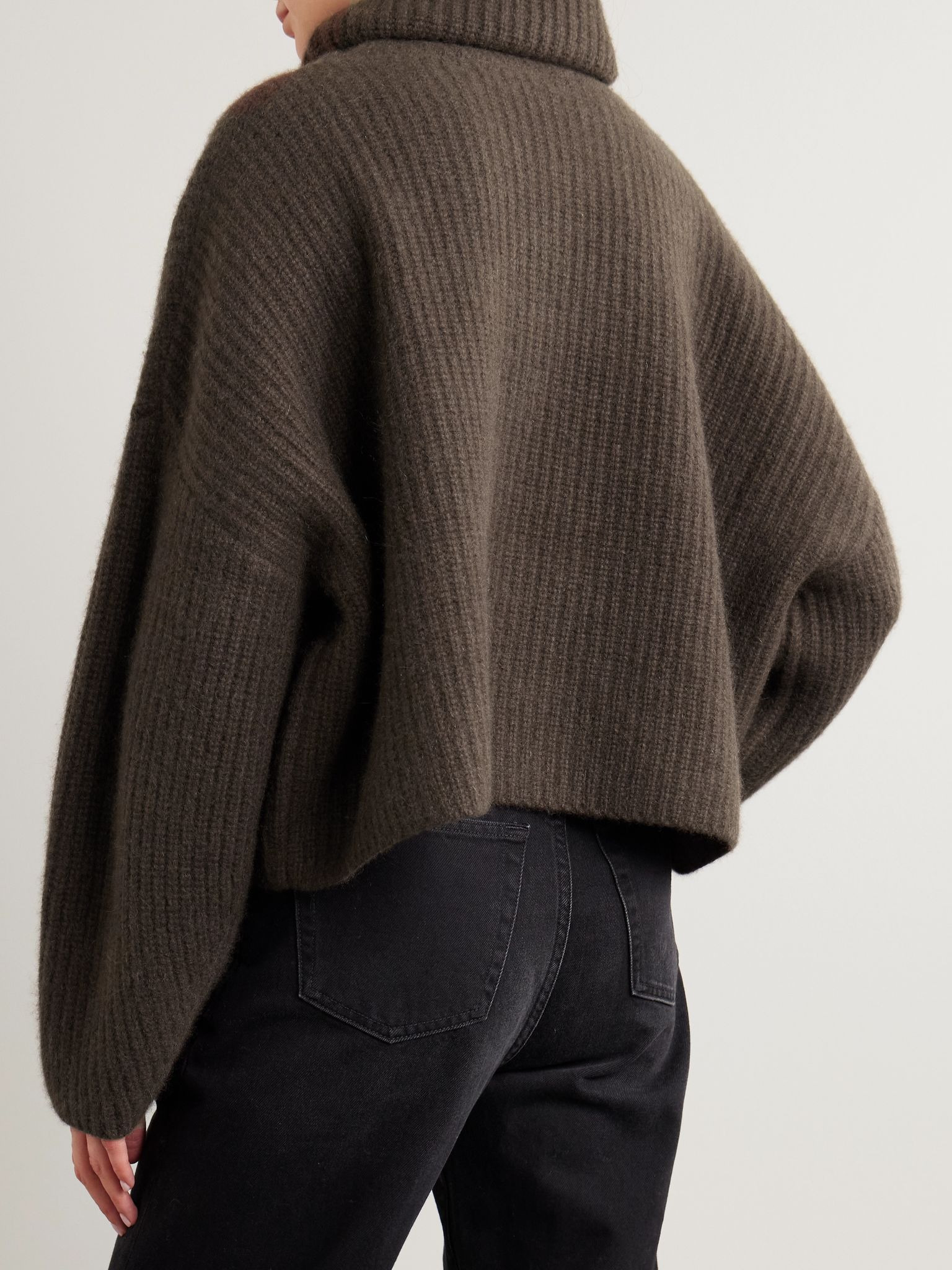 Delphine organic cashmere turtleneck sweater Brown - 3