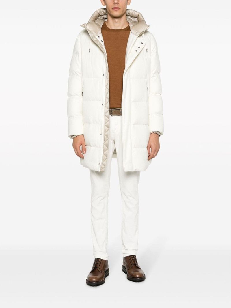 Herno drawstring-hood twill hooded coat outlook